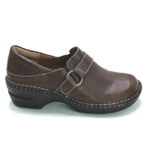 B.O.C. Born Concept Shoes Womens Clog Ansen Buckle Brown‎ Leather Slip On 10